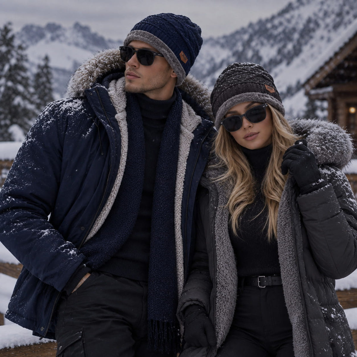 Beanie – Unisex Warm Fleece-Lined Cable