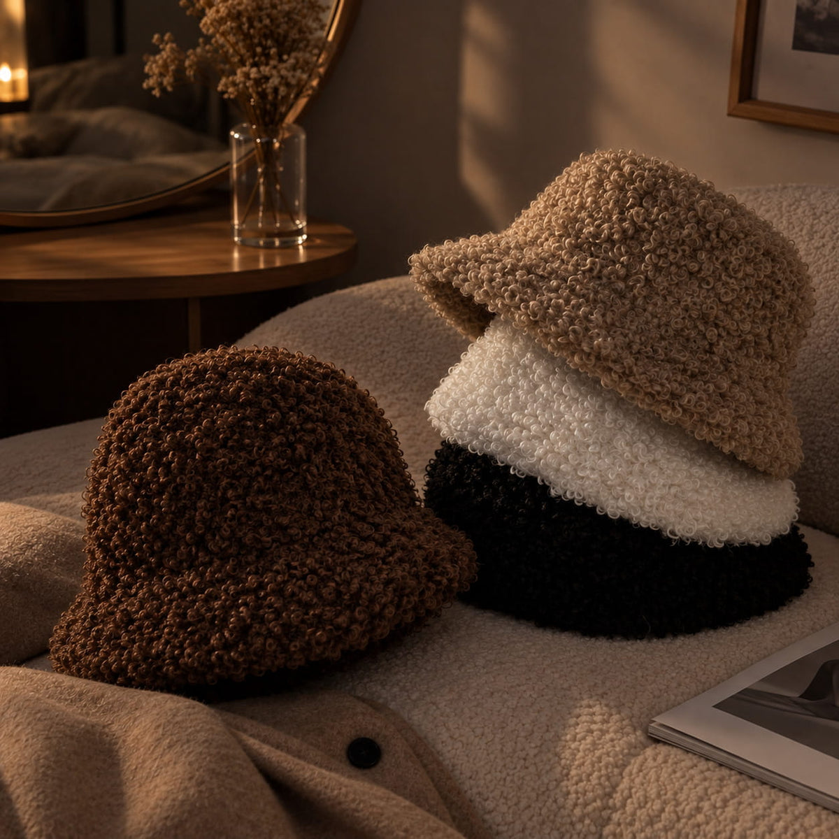 Beanie – Women's Curly Lamb Fur
