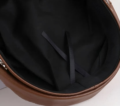 Leather Sailor Cap – With Double Chain And Structured Visor
