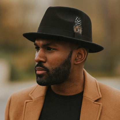 Classic Fedora Trilby Hat with Feather Accent