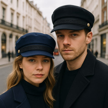 Sailor Cap – Flat Top Newsboy Style With Decorative Belt