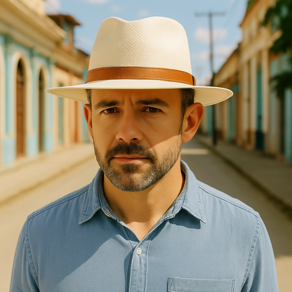 Panama Hat – Straw with Tan Leather Band