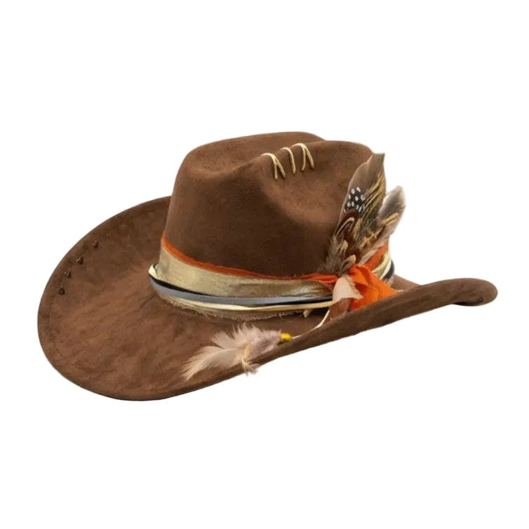 Cowboy Hat – Feather Studded Handmade Punk Style