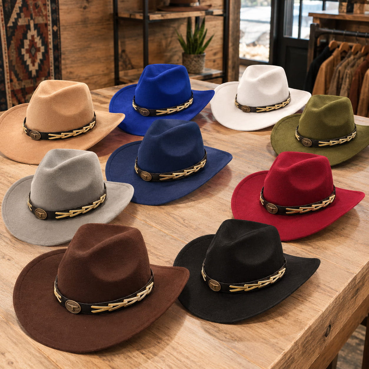Cowboy Hat – Gold Accent Western Style