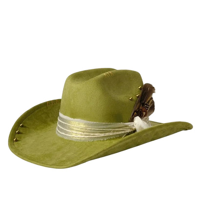 Cowboy Hat – Feather Studded Handmade Punk Style