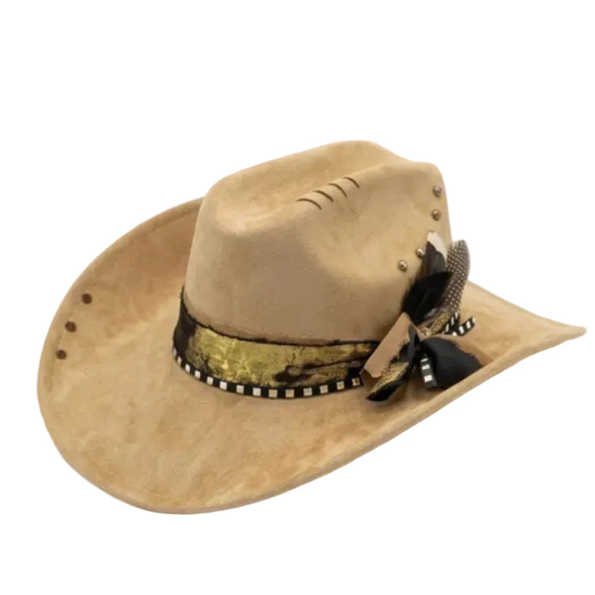 Cowboy Hat – Feather Studded Handmade Punk Style