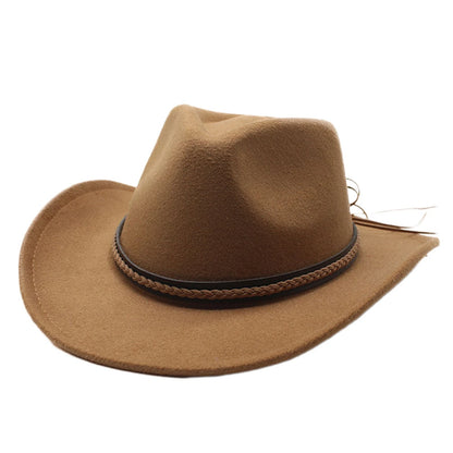 Cowboy Hat – Roll-Up Brim Felt, Braided Band Style