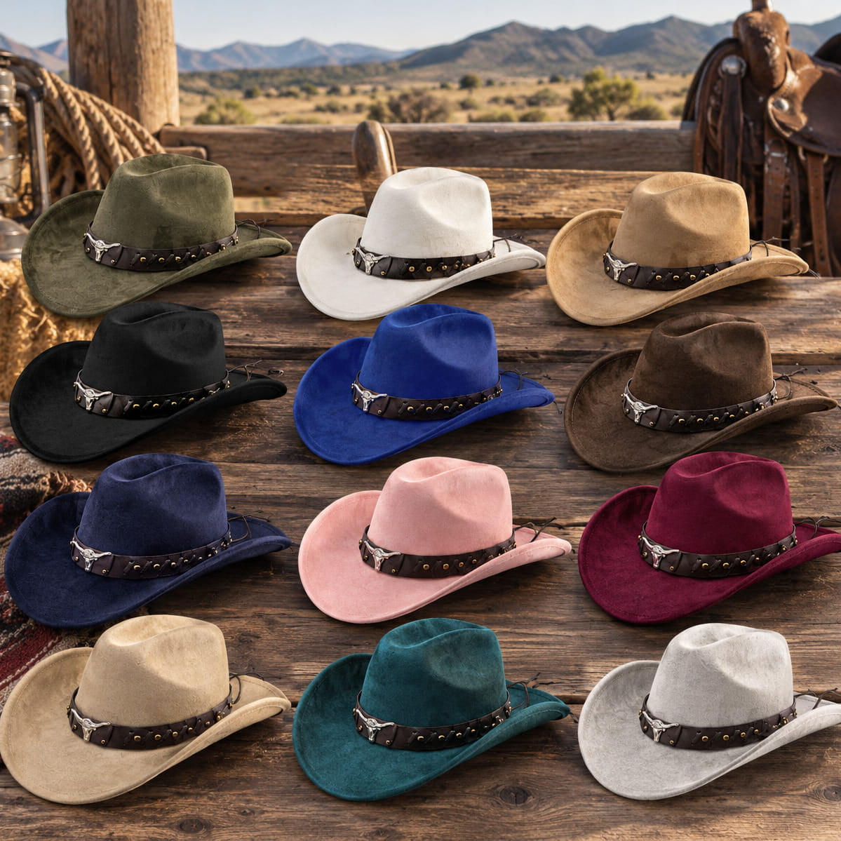 Cowboy Hat – Suede-Look Longhorn