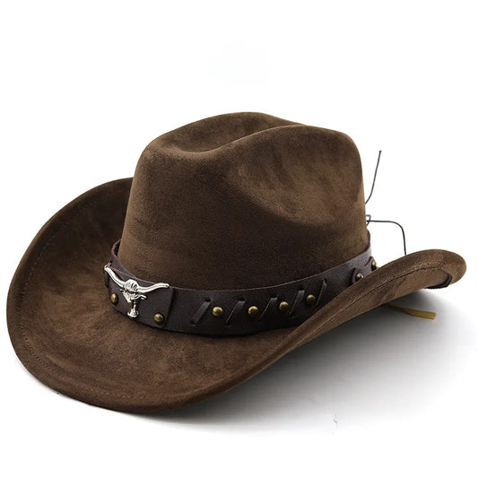 Cowboy Hat – Suede-Look Longhorn