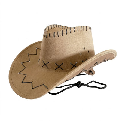 Cowboy Hat – Suede-Look Zigzag Stitch, Western Style