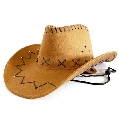 Cowboy Hat – Suede-Look Zigzag Stitch, Western Style
