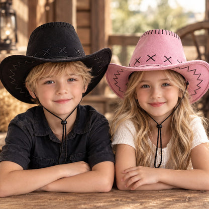 Cowboy Hat – Suede-Look Zigzag Stitch, Western Style