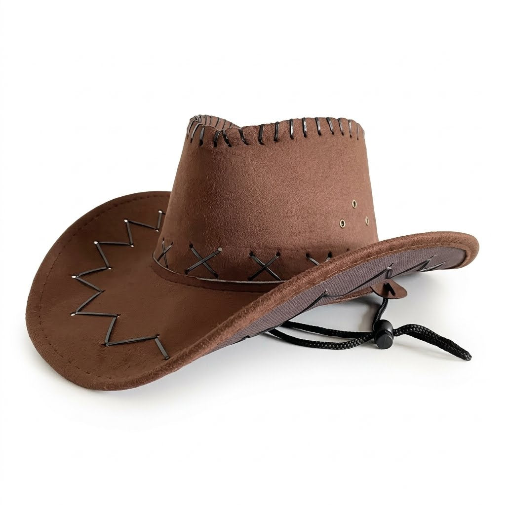 Cowboy Hat – Suede-Look Zigzag Stitch, Western Style