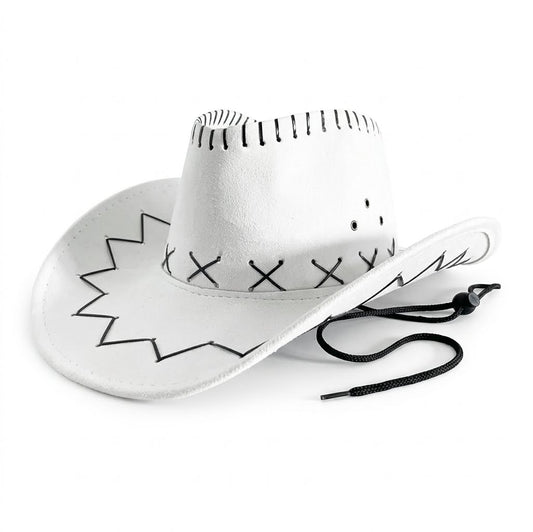 Cowboy Hat – Suede-Look Zigzag Stitch, Western Style