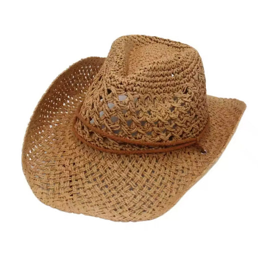 Cowboy Hat – Women's Woven Straw Western Style