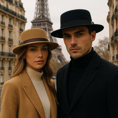 Flat Crown Fedora Hat – Refined Buckle Accent
