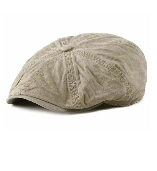 Flat Cap – Denim Washed, Vintage Newsboy Style