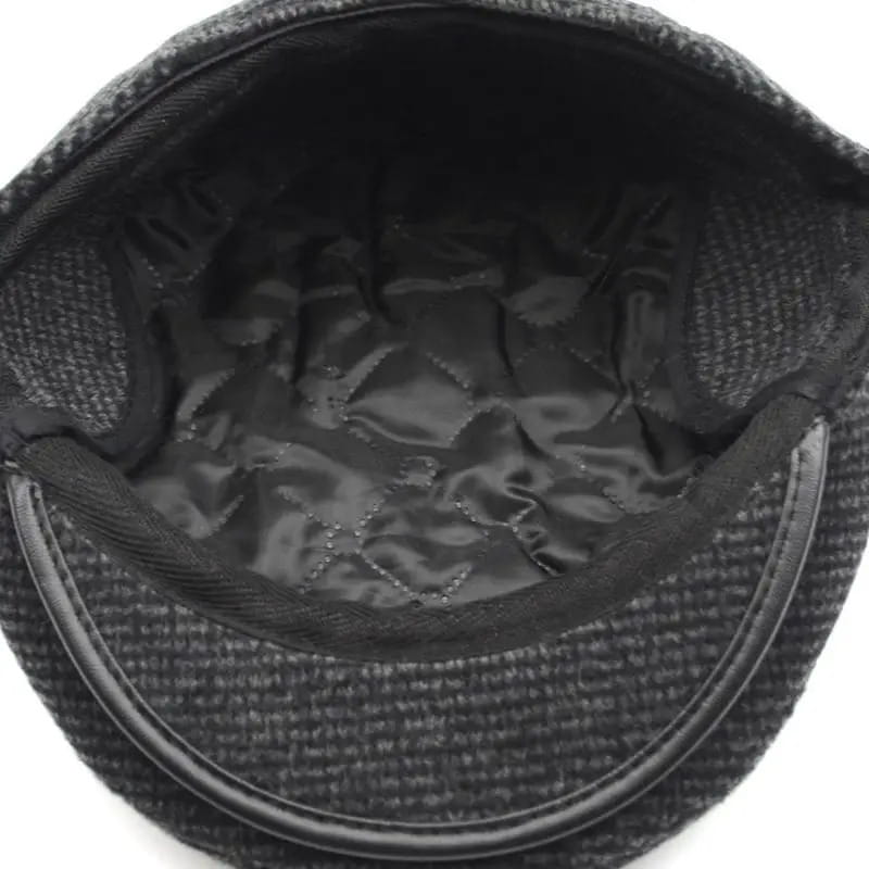 Flat Cap – Herringbone Weave, Ear-Flap Style