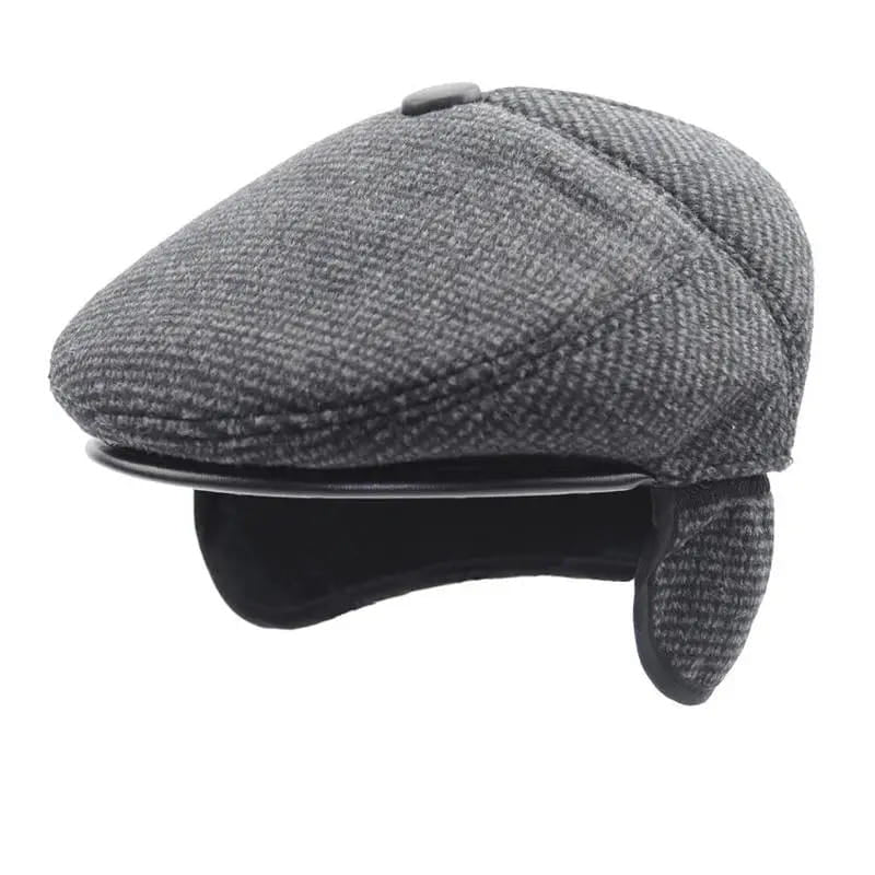 Flat Cap – Herringbone Weave, Ear-Flap Style