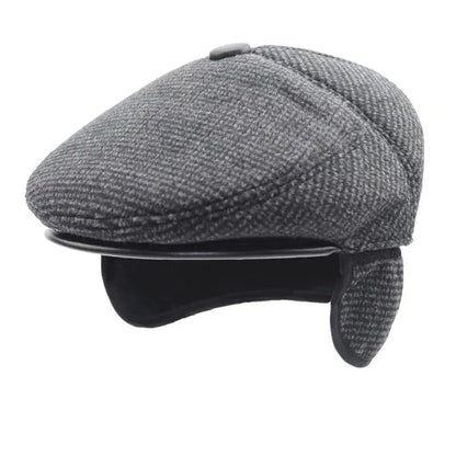 Flat Cap – Herringbone Weave, Ear-Flap Style