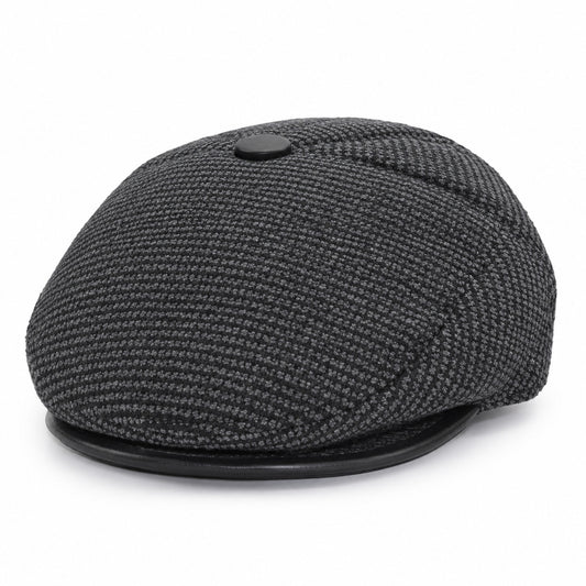 Flat Cap – Herringbone Weave, Ear-Flap Style