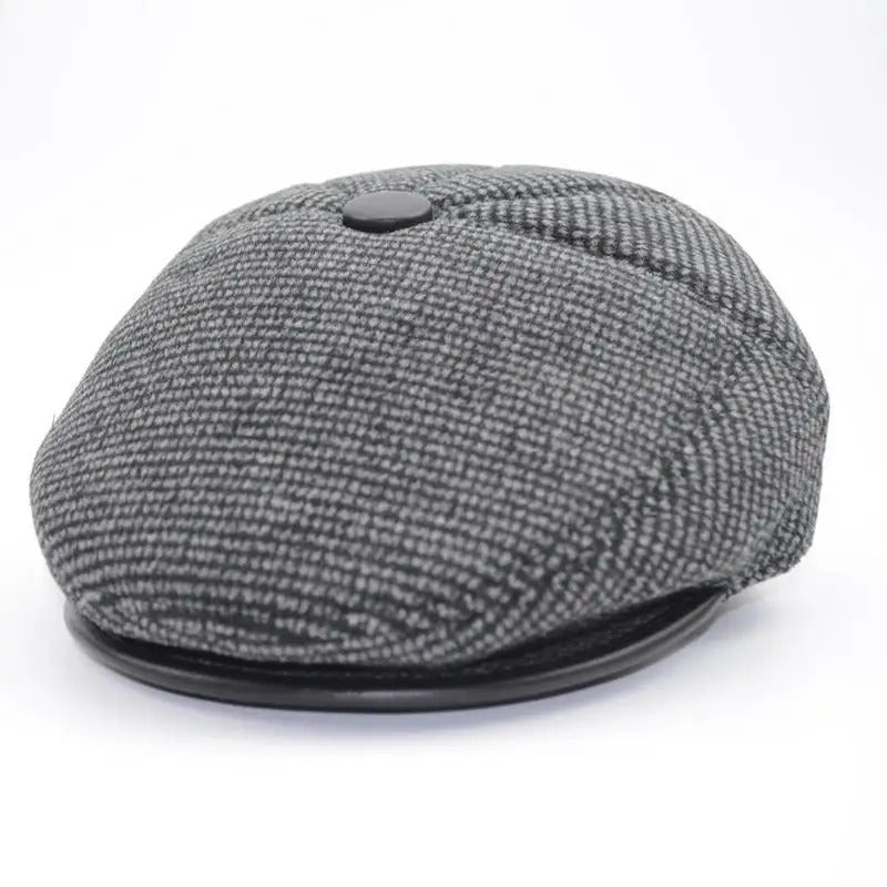 Flat Cap – Herringbone Weave, Ear-Flap Style