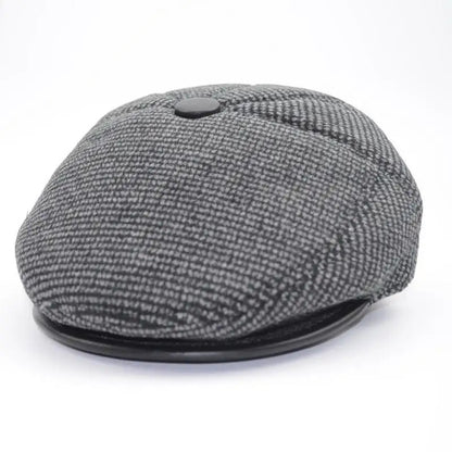 Flat Cap – Herringbone Weave, Ear-Flap Style