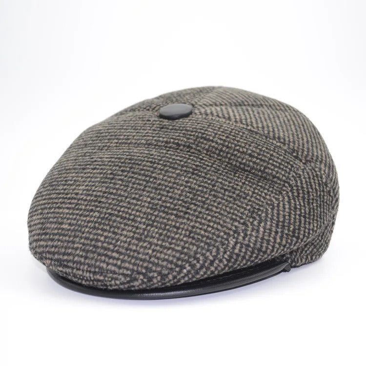 Flat Cap – Herringbone Weave, Ear-Flap Style