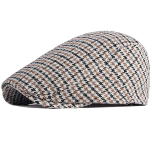 Flat Cap – Houndstooth Check, Vintage Artist Style