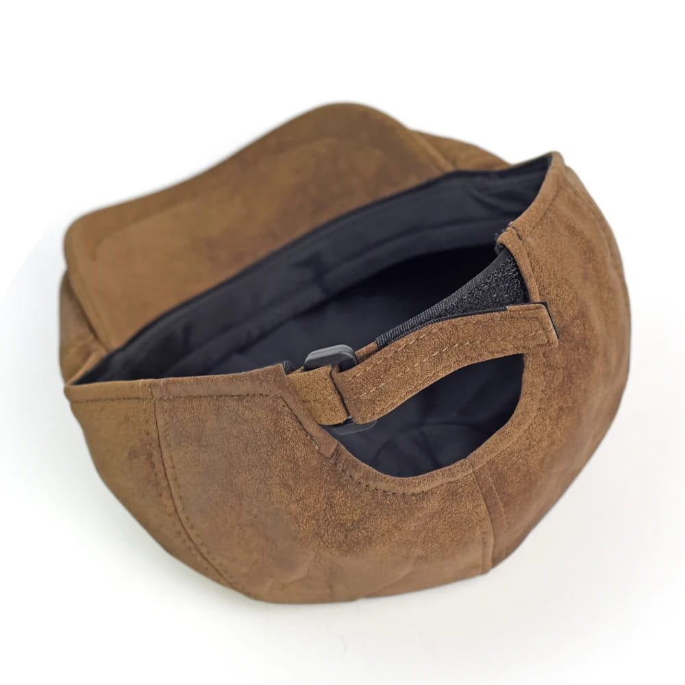 Flat Cap – Leather-Look, Vintage Adjustable Style