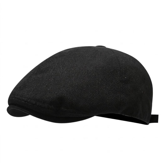 Flat Cap – Men's Linen Blend, Vintage Driving Newsboy