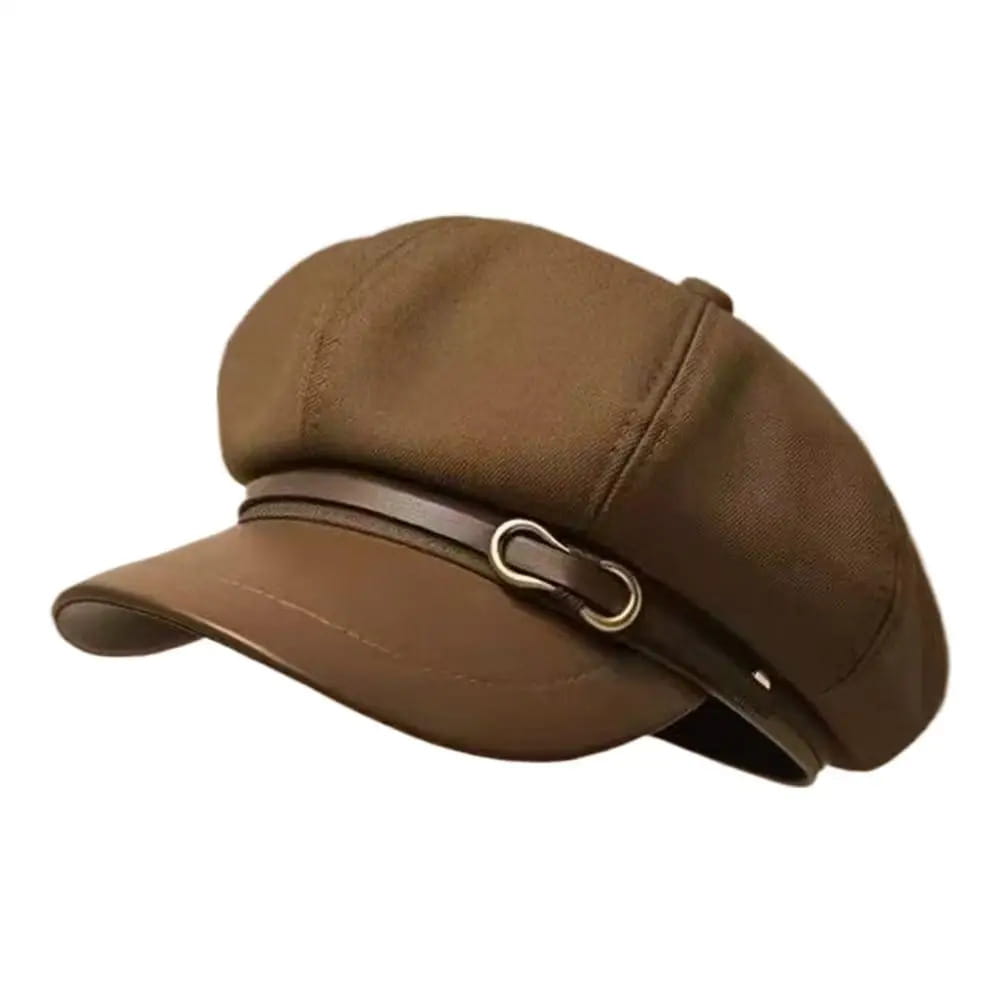 Newsboy Cap – Women's Chic Buckle Design