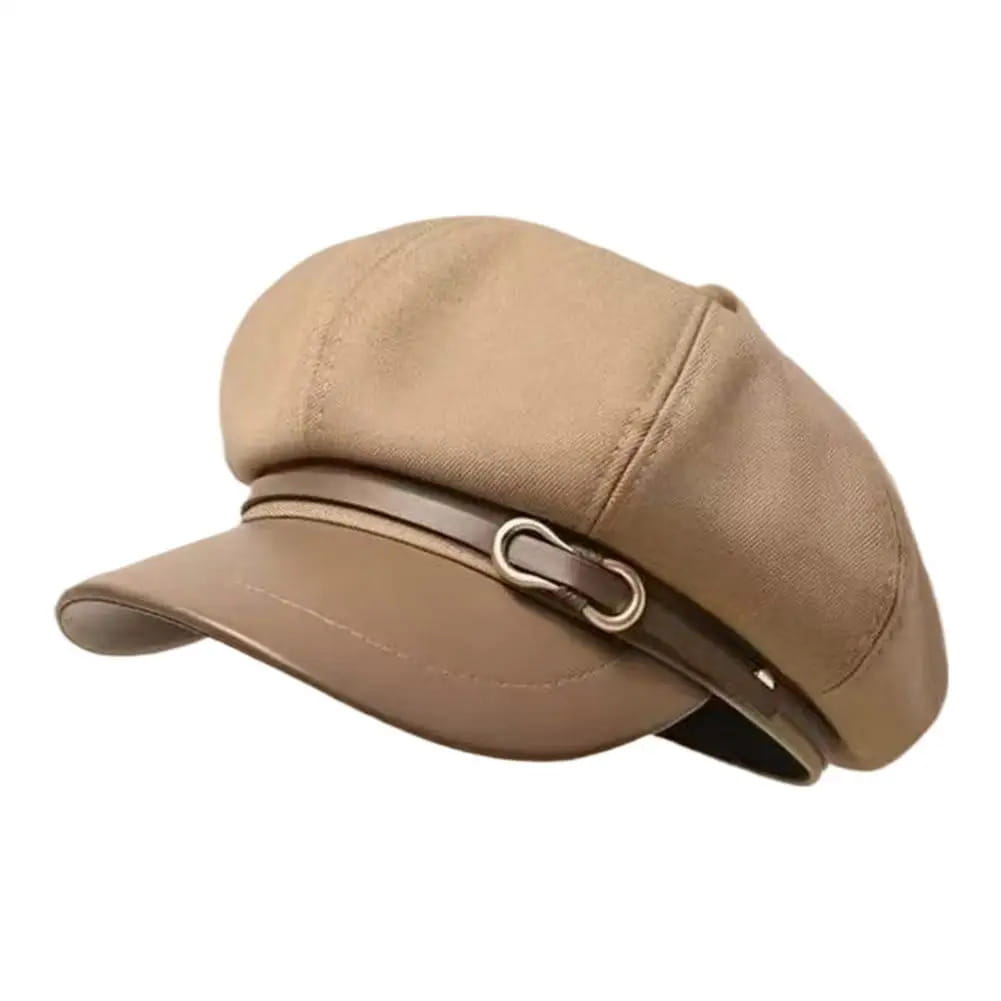 Newsboy Cap – Women's Chic Buckle Design