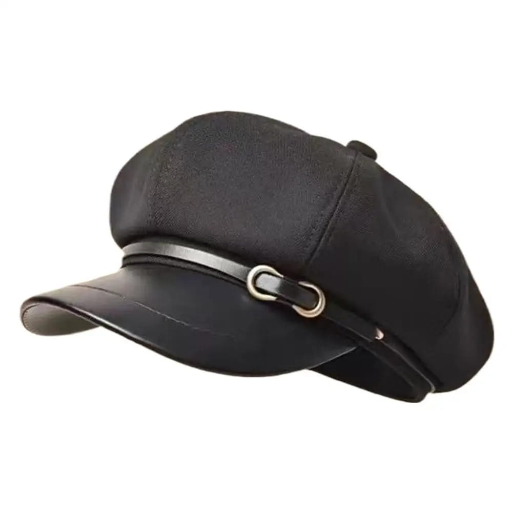 Newsboy Cap – Women's Chic Buckle Design