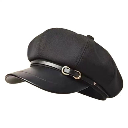 Newsboy Cap – Women's Chic Buckle Design