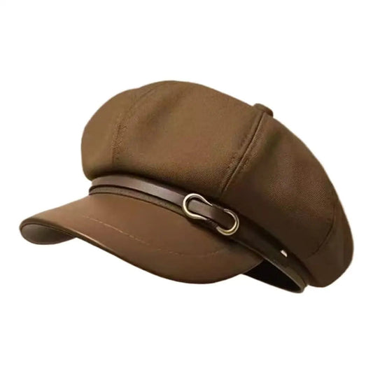 Newsboy Cap – Women's Chic Buckle Design