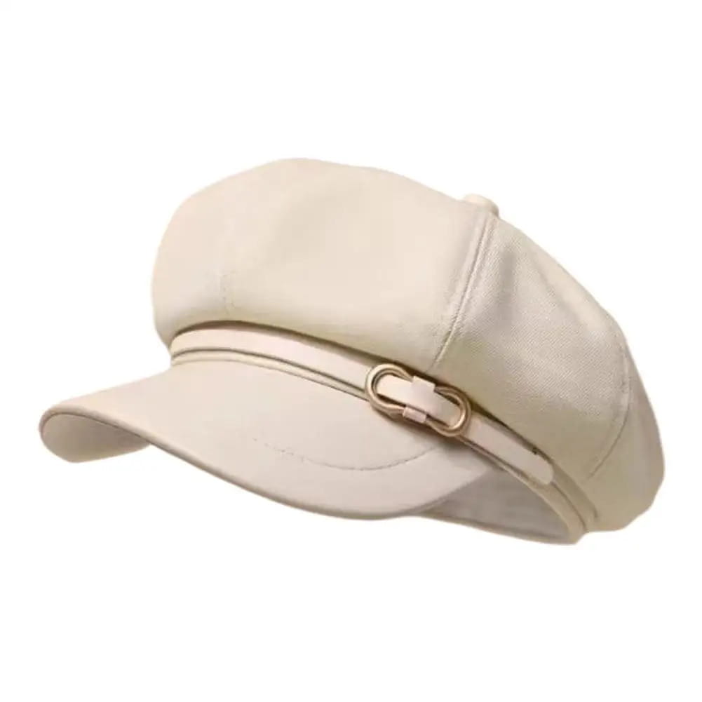 Newsboy Cap – Women's Chic Buckle Design
