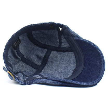 Flat Cap – Washed Denim, Casual Edge