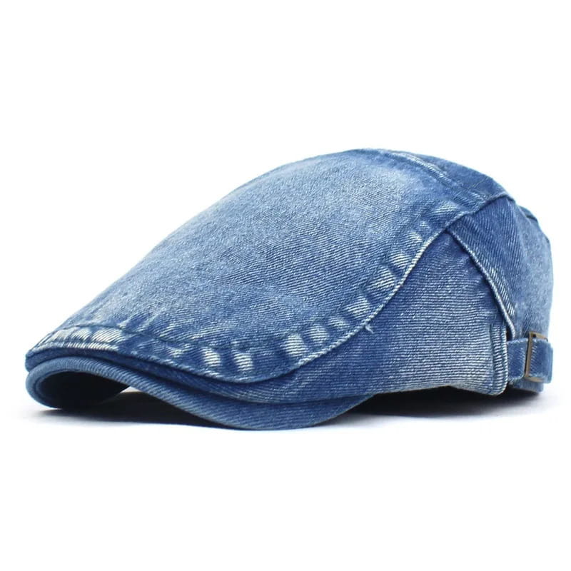 Flat Cap – Washed Denim, Casual Edge