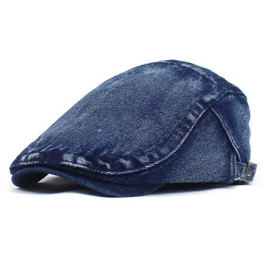 Flat Cap – Washed Denim, Casual Edge