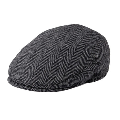 Flat Cap – Wool Blend Plaid Herringbone