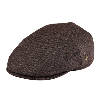 Flat Cap – Herringbone Wool Blend With Vintage Texture