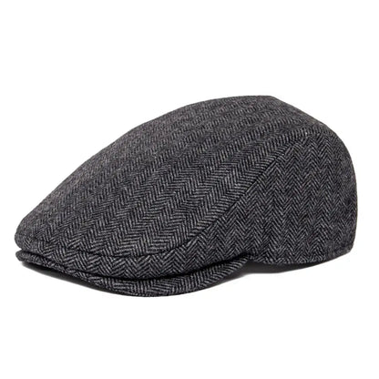Flat Cap – Wool Herringbone With Timeless Silhouette