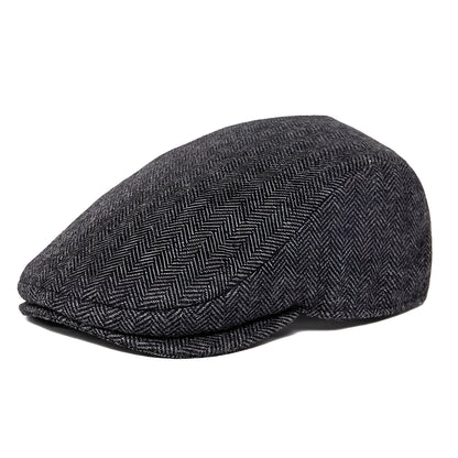 Flat Cap – Wool Herringbone With Timeless Silhouette