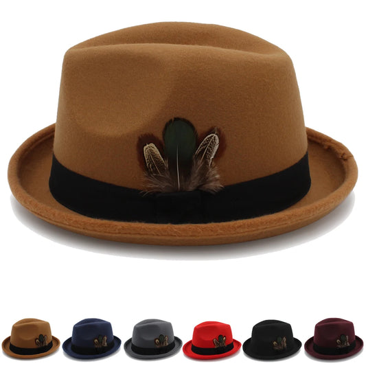 Trilby Fedora Wool Hat – Classic Style With Feather Accent
