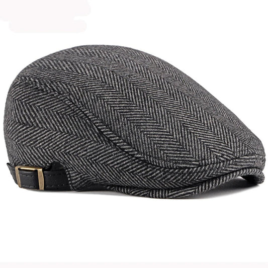 Flat Cap – Men’s Wool Herringbone Pattern