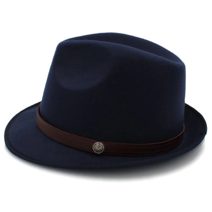 Classic Wool Trilby Hat – Slim Band with Decorative Button