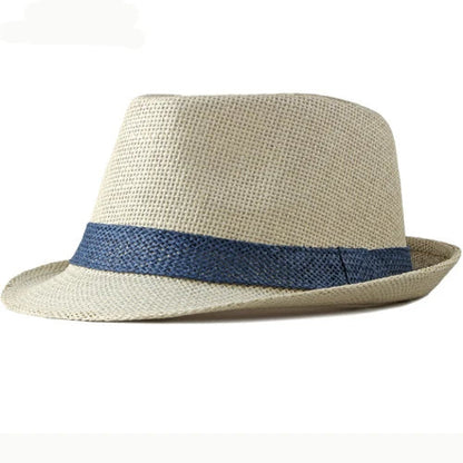 Straw Hat – Trilby Style With Contrasting Band
