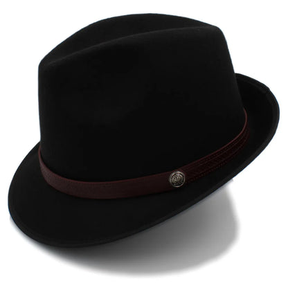 Classic Wool Trilby Hat – Slim Band with Decorative Button