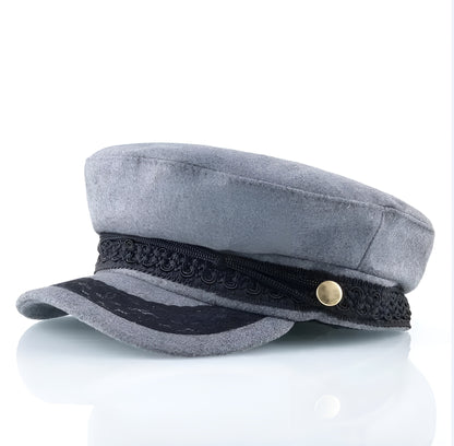 Sailor Cap – Flat Top Newsboy Style With Decorative Belt